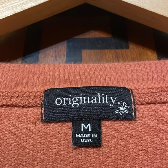 Originality Juniors M Pink Cotton Sunflower Crop Top Long Sleeve Made USA - Picture 2 of 13